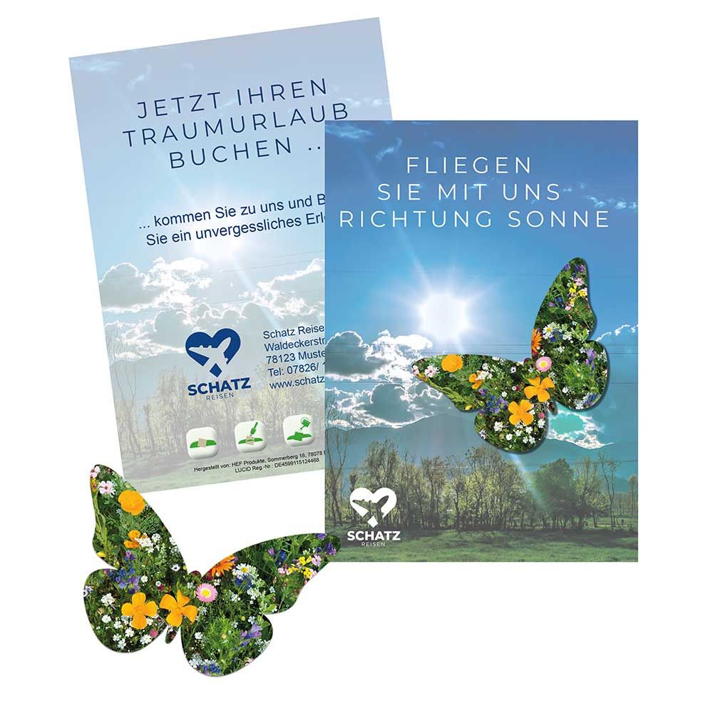 Samenpapier auf A6-Karte - Schmetterling-145