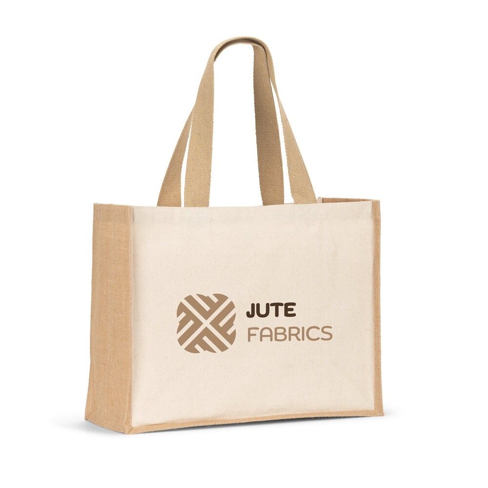 HELSINQUE Canvas-Tasche mit laminiertem Juteboden - natur-492