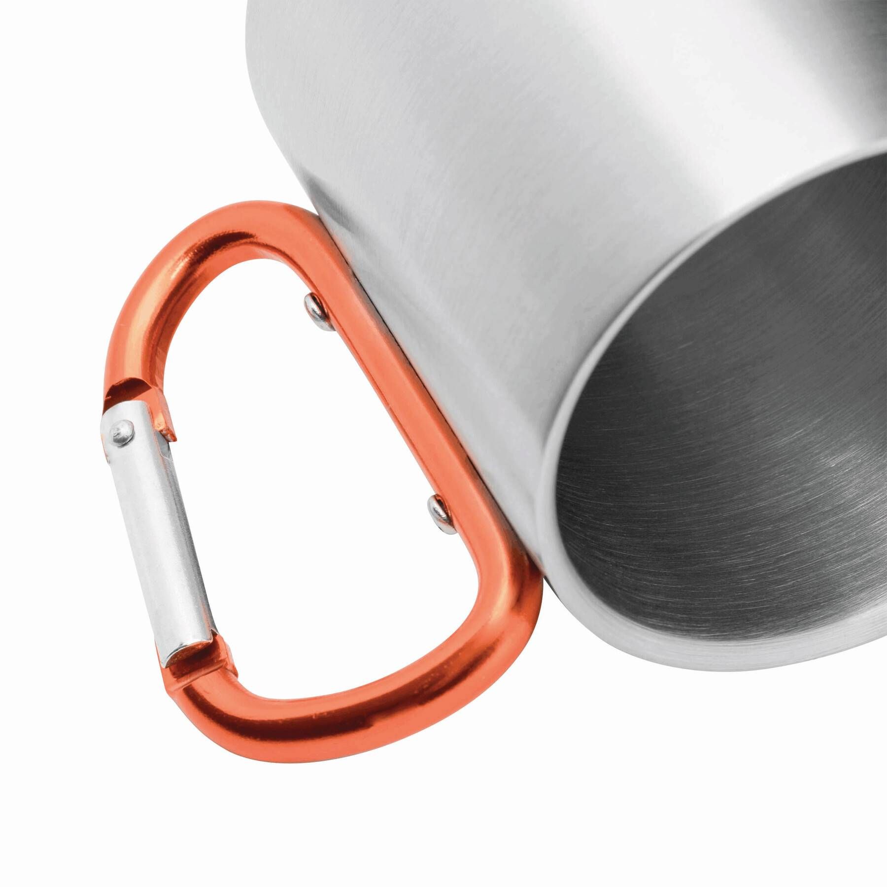 Edelstahl Becher HIKING DAY - orange - silber-226