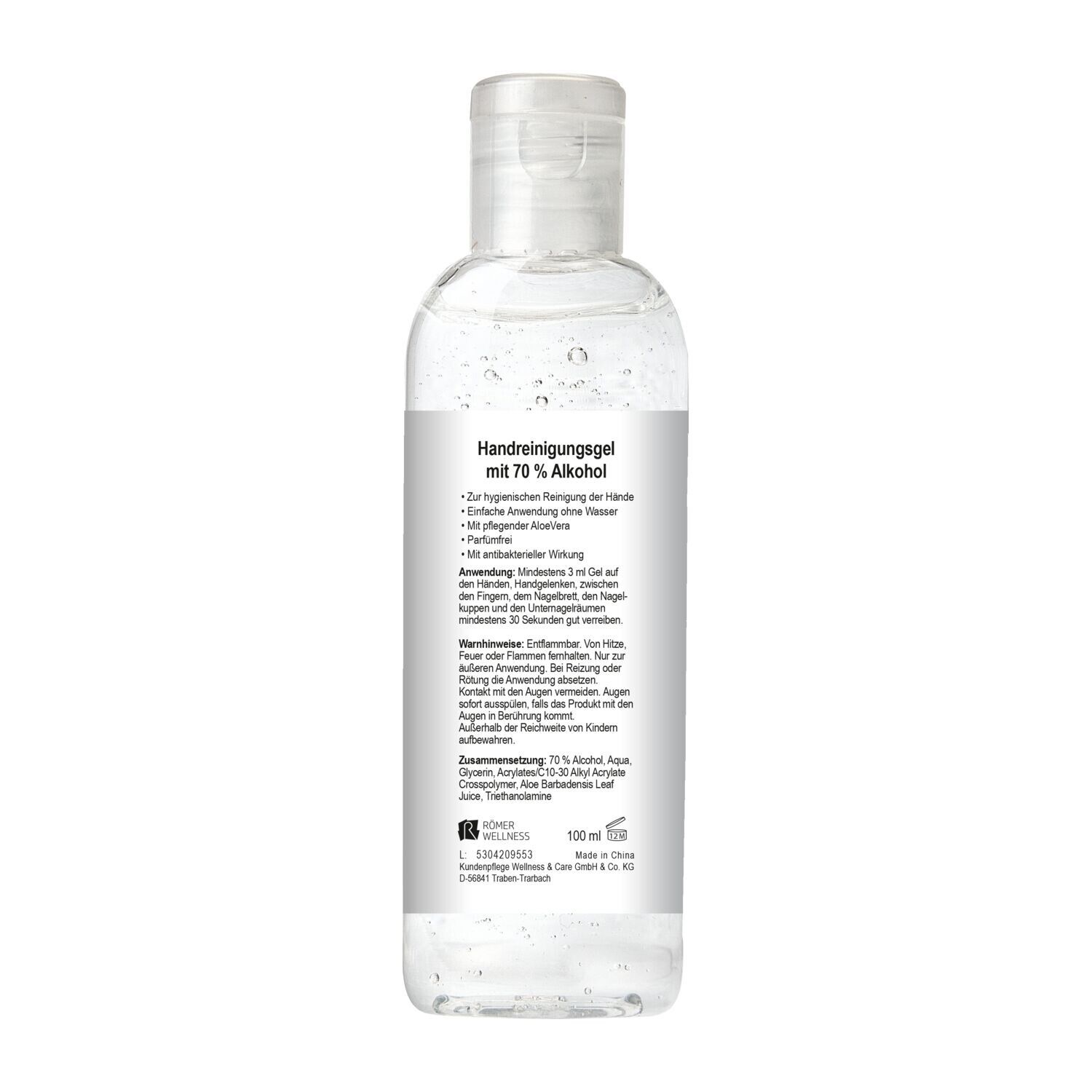 100 ml Alkoholisches Handreinigungsgel für die praktische Reinigung ohne Wasser-631