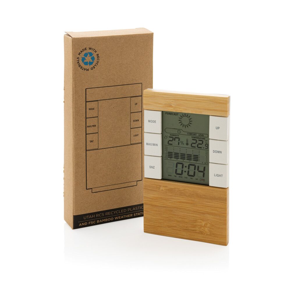 Utah Wetterstation aus RCS rKunststoff & Bambus - braun-423