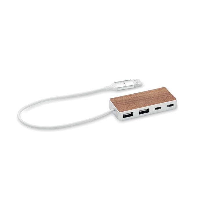 4 Port USB-Hub UBAH - holz-626