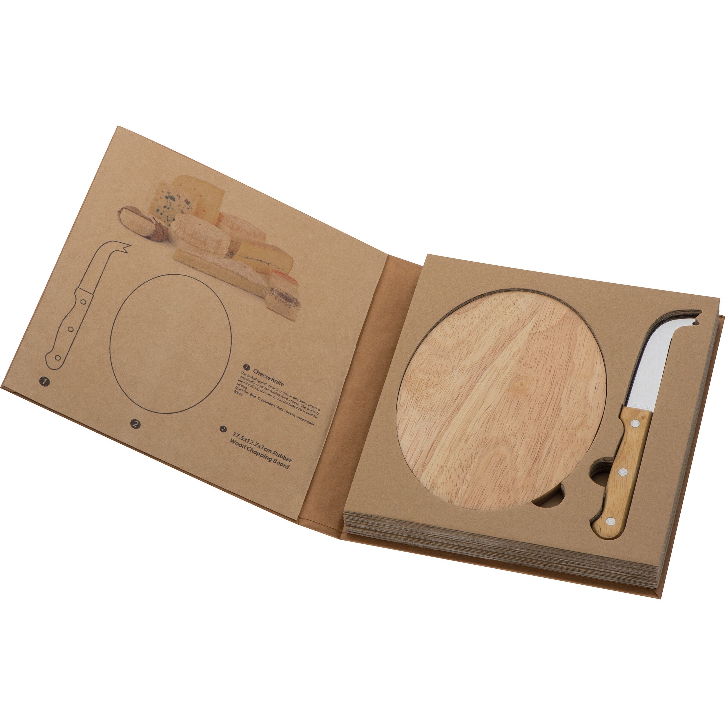 Käseset mit Holzbrettchen Gouda - beige-777