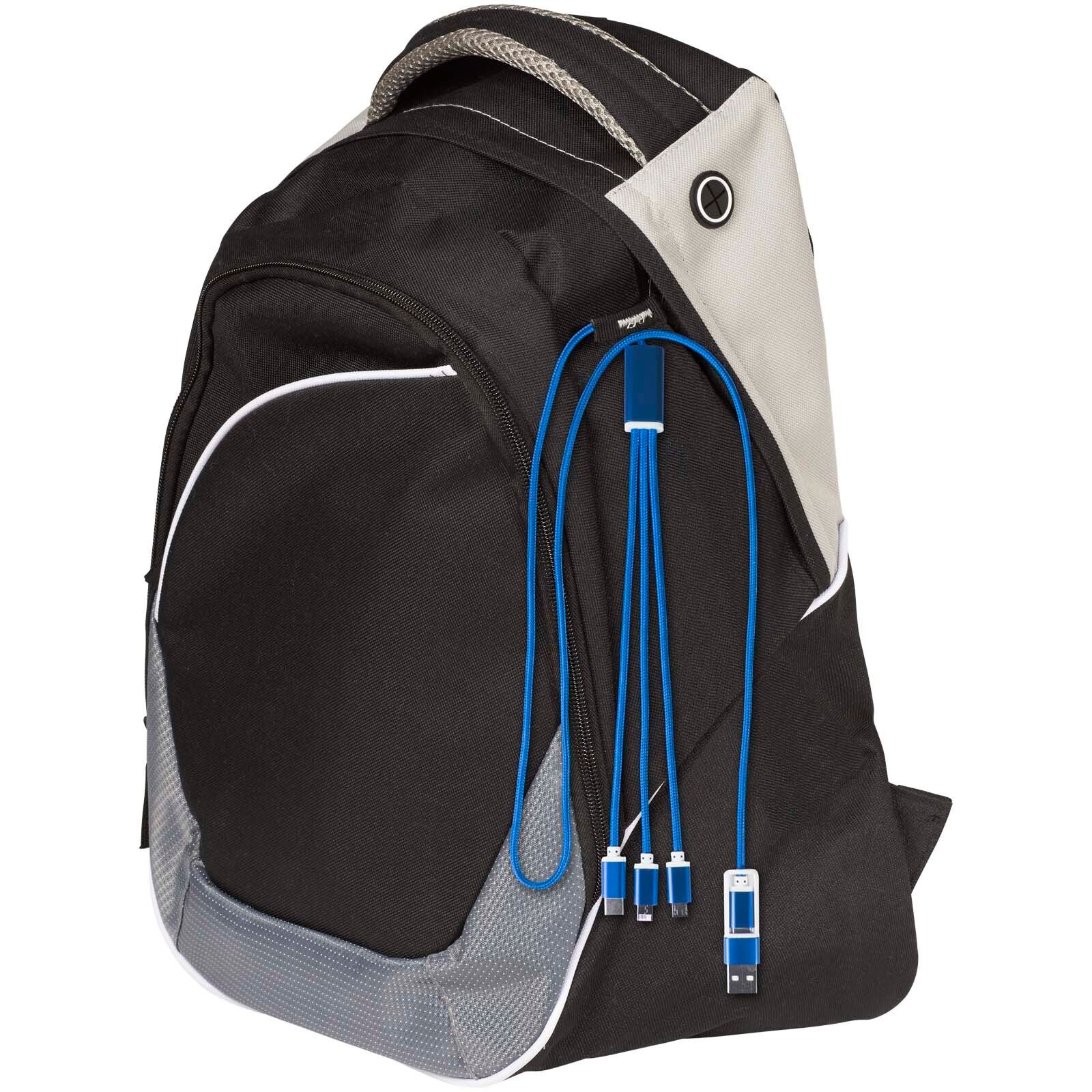 Versatile 5-in-1 Ladekabel aus recyceltem Aluminium - royalblau-630
