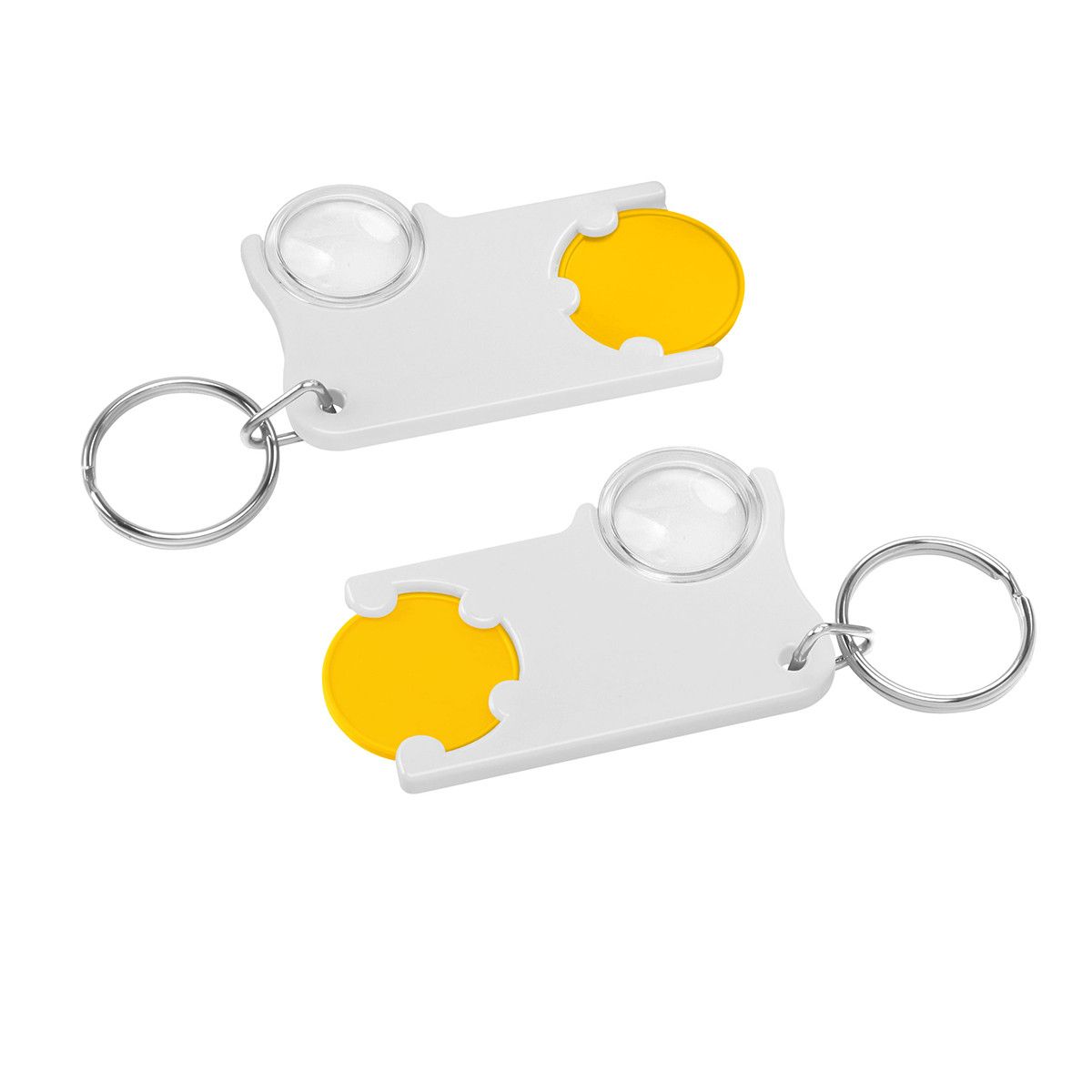Chiphalter mit 1€-Chip und Lupe - gelb, weiß-805