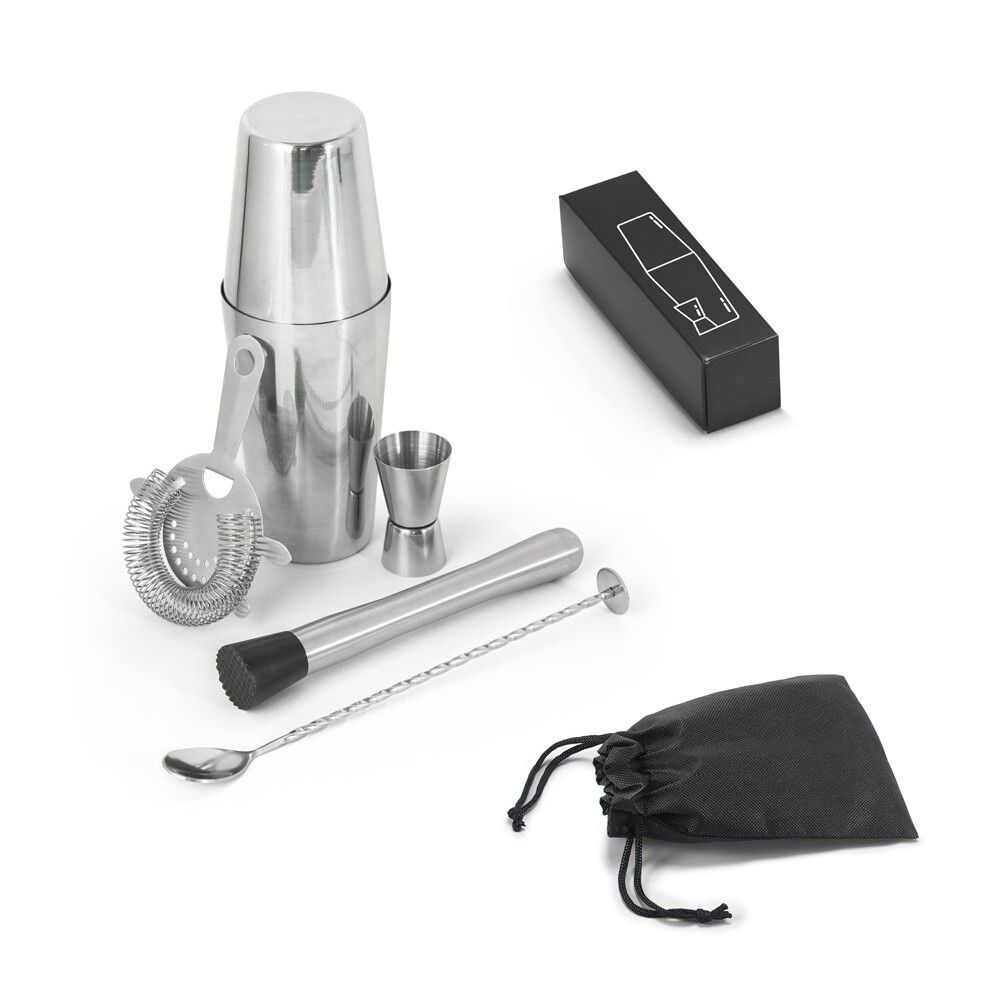 BRAMBLE Cocktail-Set aus Edelstahl bestehend aus 6 Teilen - silber-985