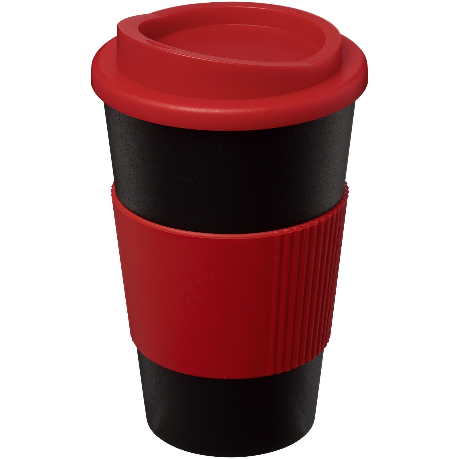 Americano 350 ml Isolierbecher mit Schutzring - schwarz -  rot-30