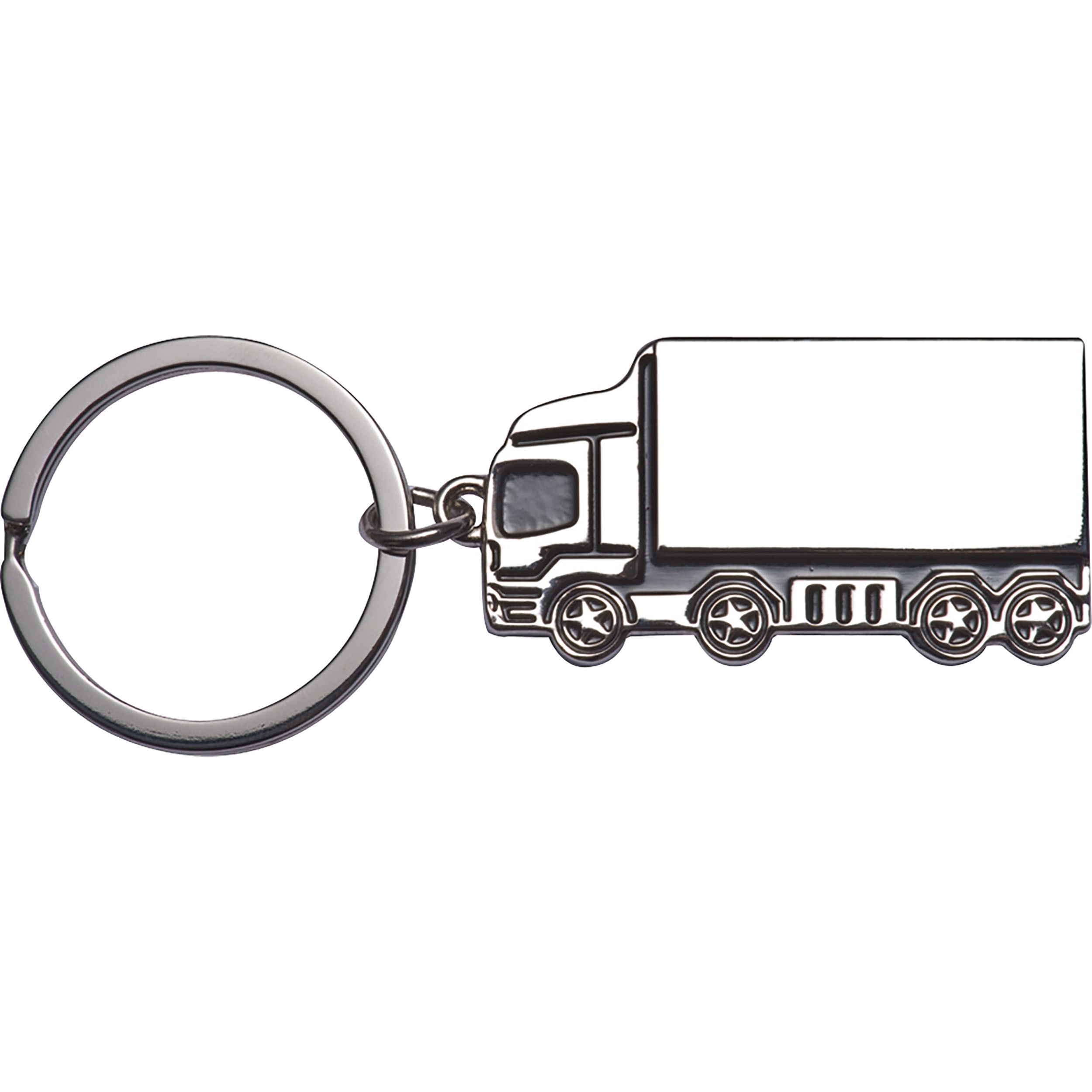 Metall Schlüsselanhänger LKW - silbergrau-170
