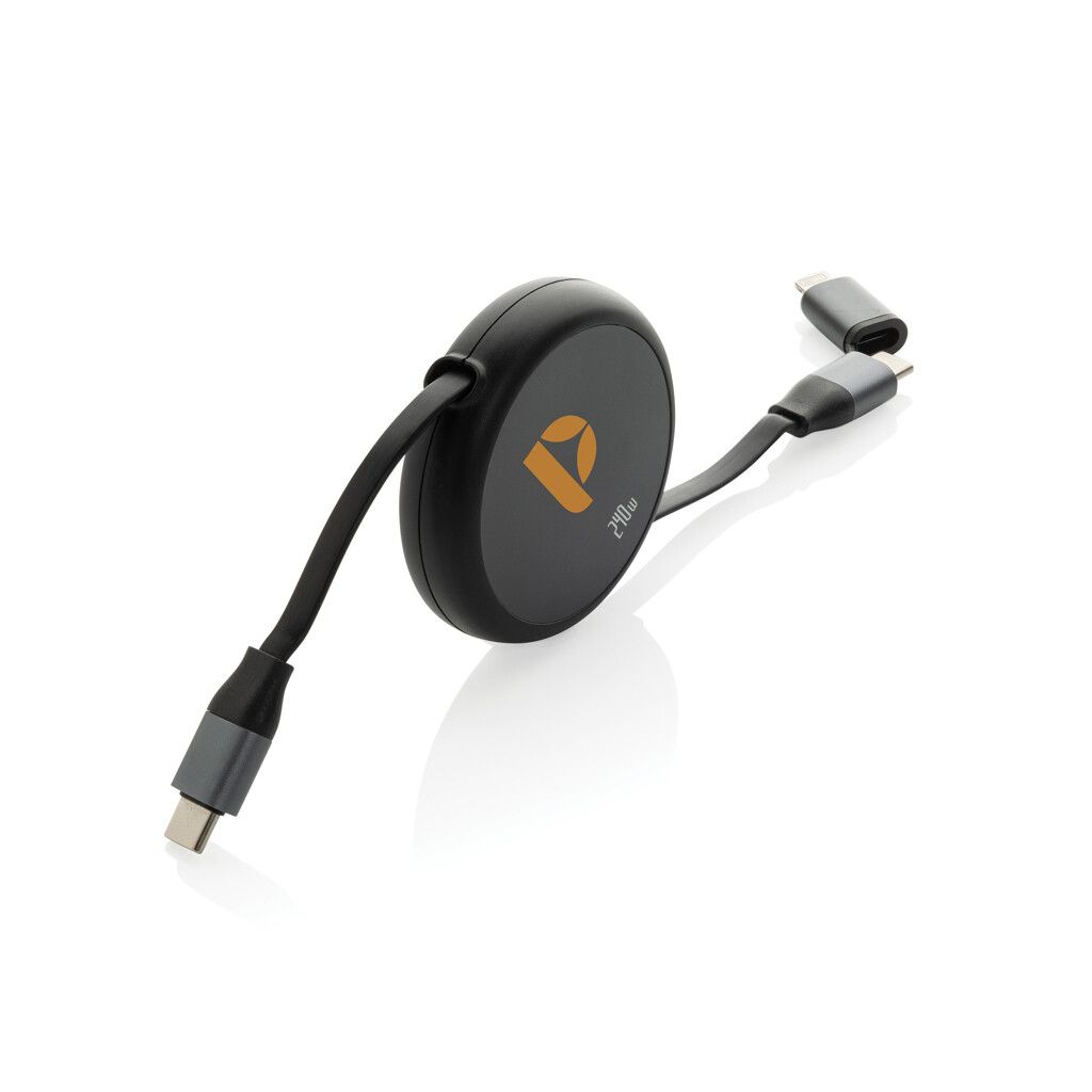 Terra ausziehbares 240W 2-in-1 Kabel aus RCS rec. Aluminium - schwarz-141