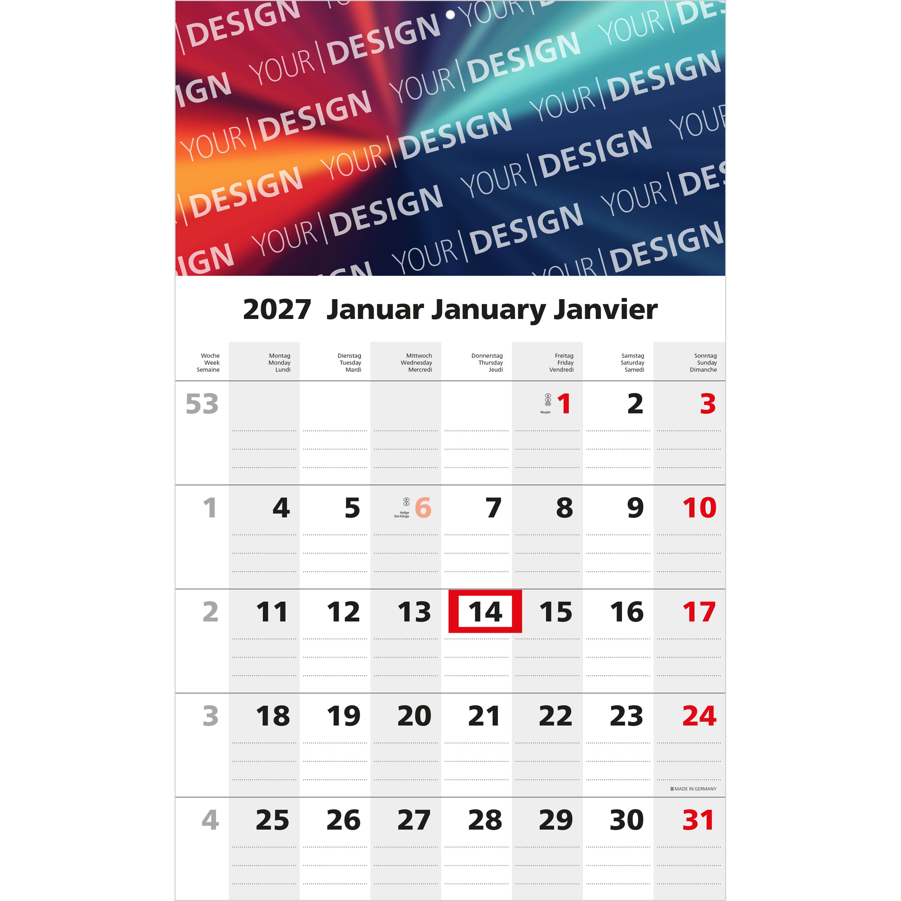 1-Monatskalender Einblatt Solo 1-174