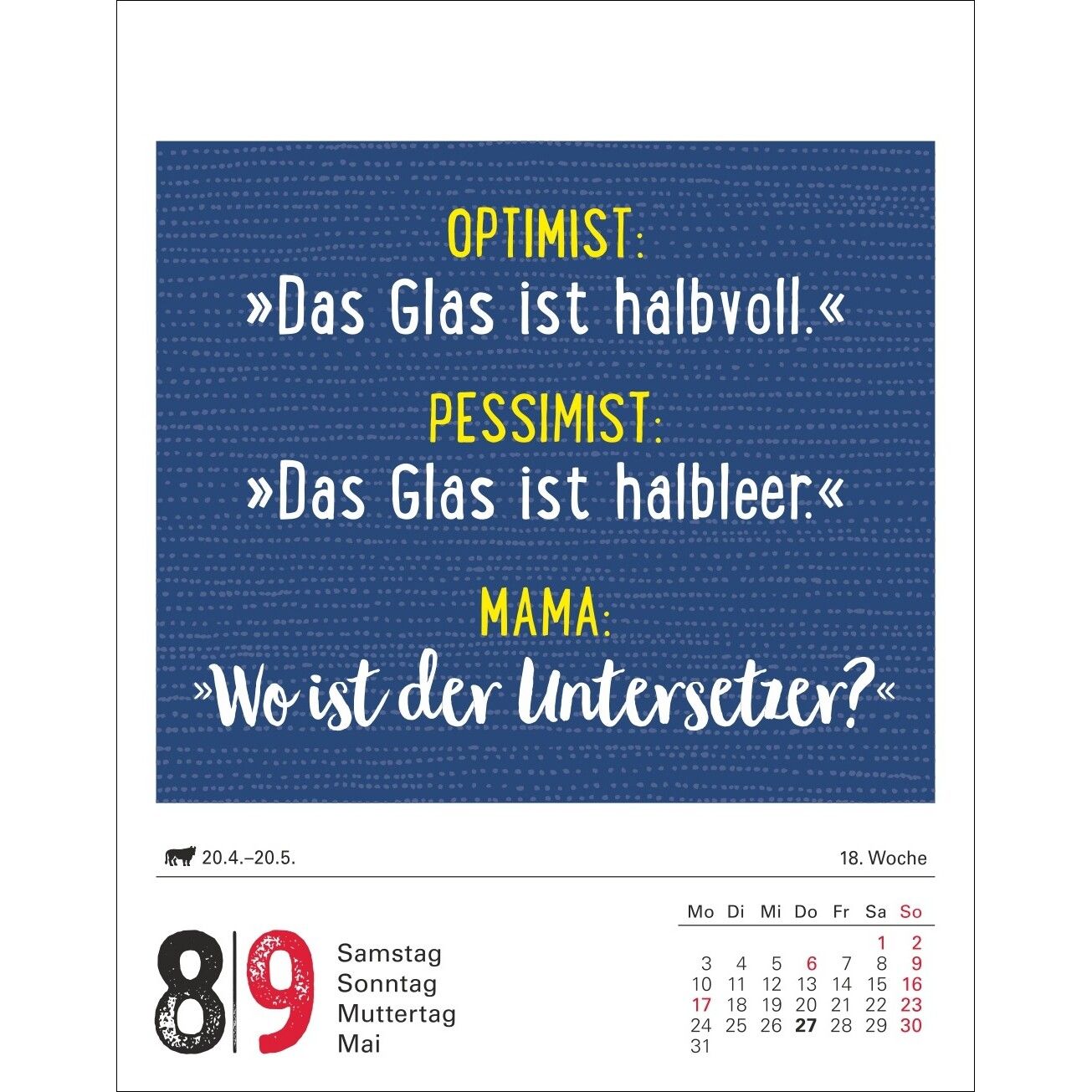 Lange Rede kurzer Gin Tagesabreißkalender-538