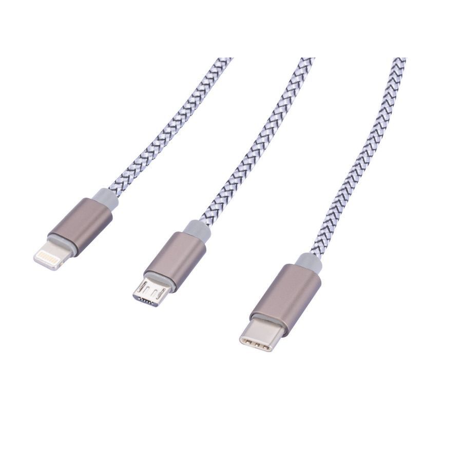 Troika Ladekabel Troika DREIZACK - grau-305