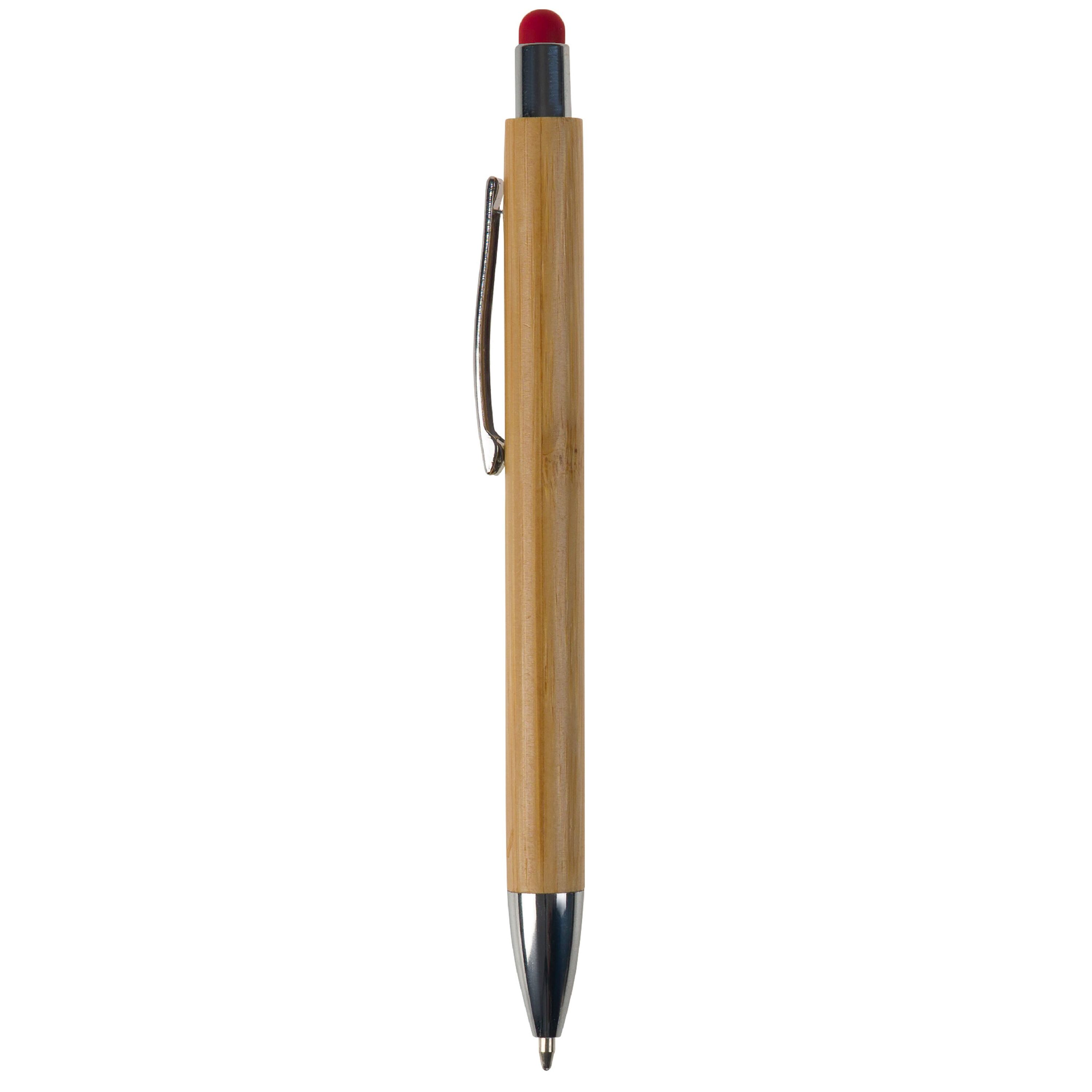 Bambus Kugelschreiber New York mit Touchpen - rot-903