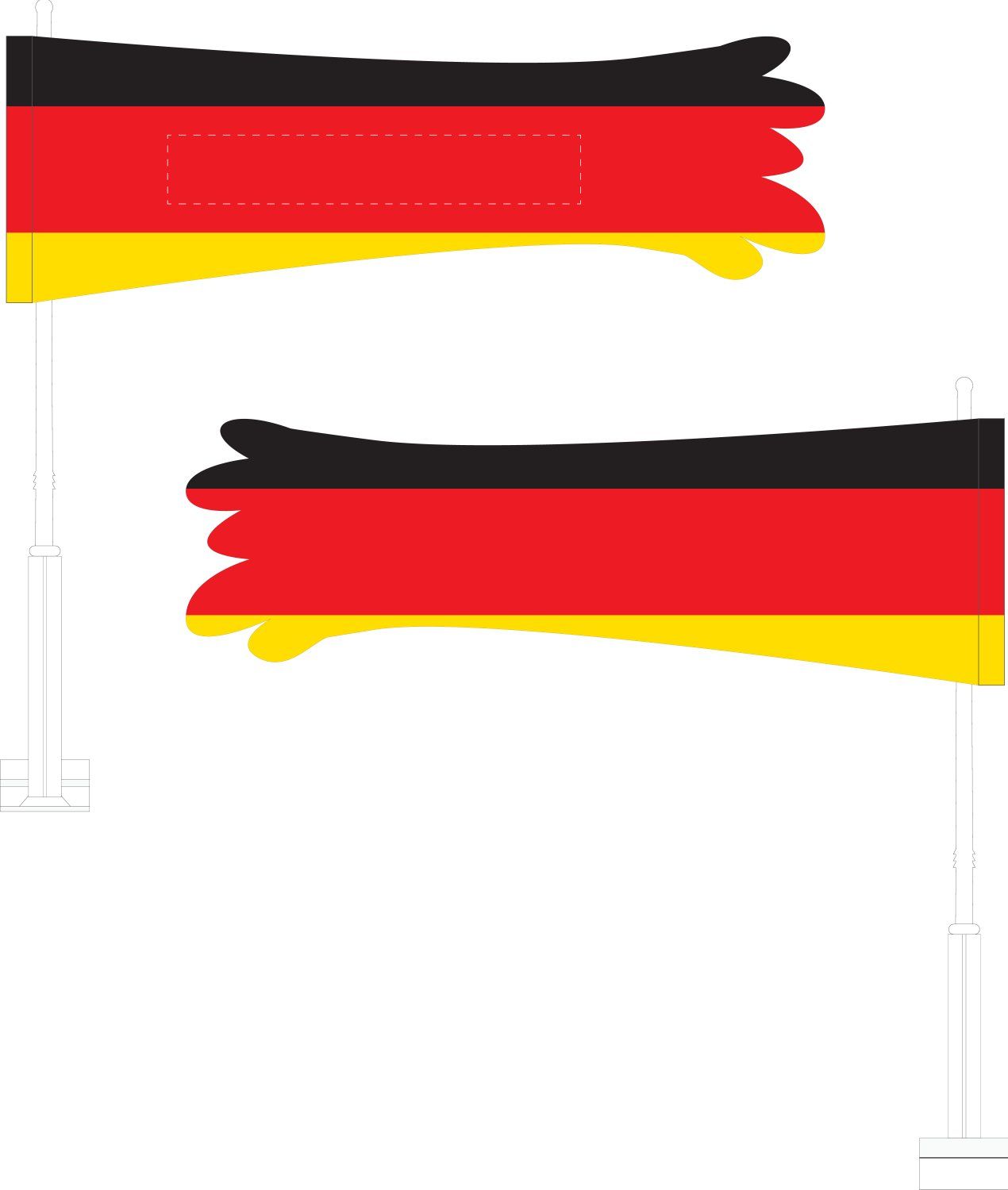 Veredelungsposition Mittig auf einen Streifen