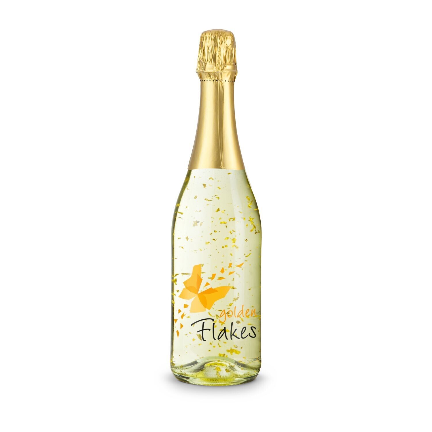 Golden Flakes - Flasche klar, 0,75 l - Kapselfarbe Gold-668
