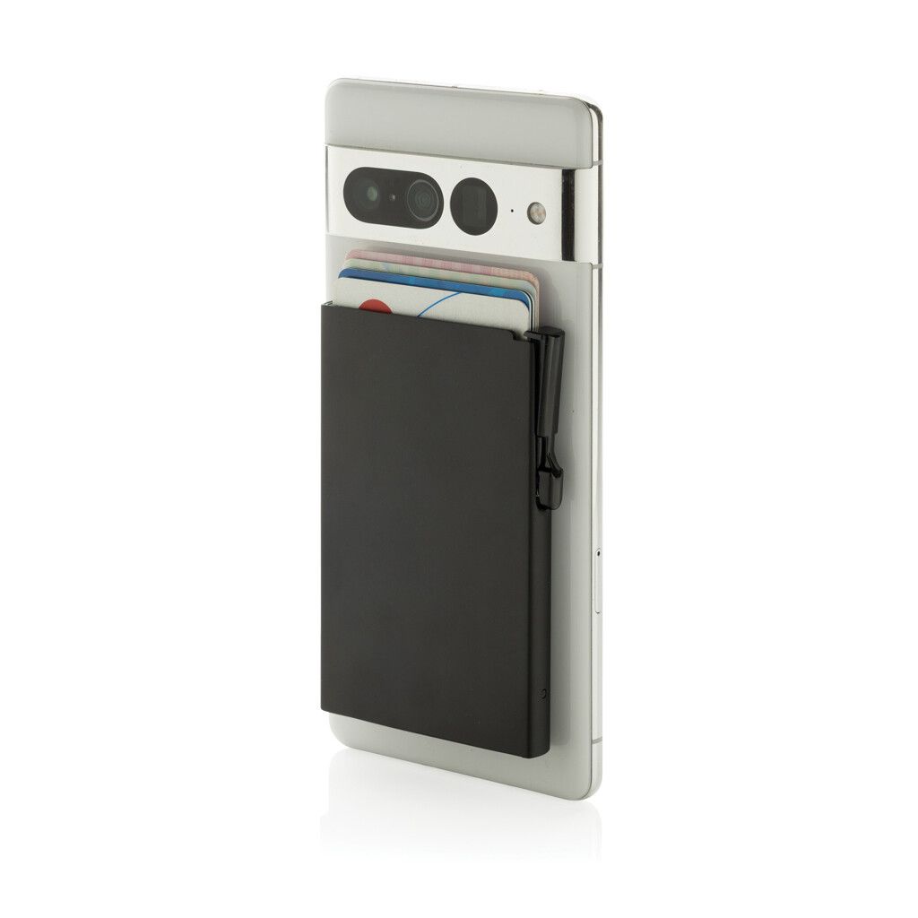 Magnetischer RFID-Kartenhalter aus Aluminium für Smartphones - schwarz-713