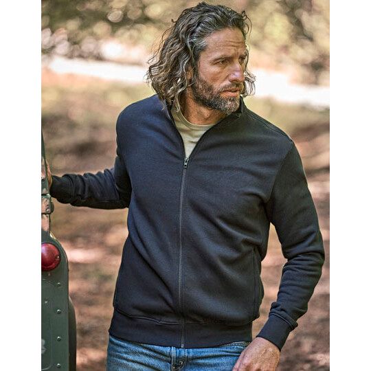Full Zip Sweat Cardigan - dark grey solid-484