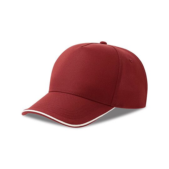 Recy Five Piping Cap - burgundy - white-294