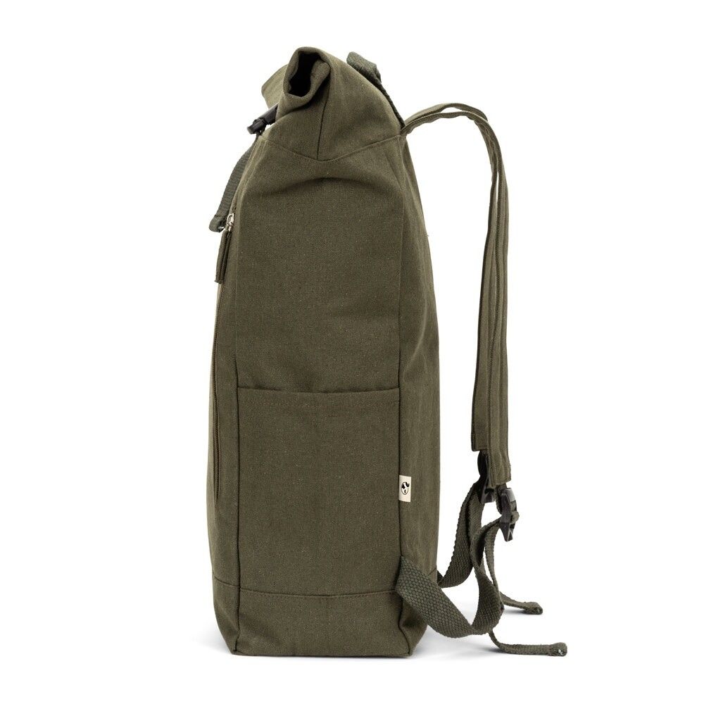 SAINT Roll-Top-Rucksack aus recyceltem Baumwolle und recyceltem Polyester (380 g/m²) - dunkelgrün-940