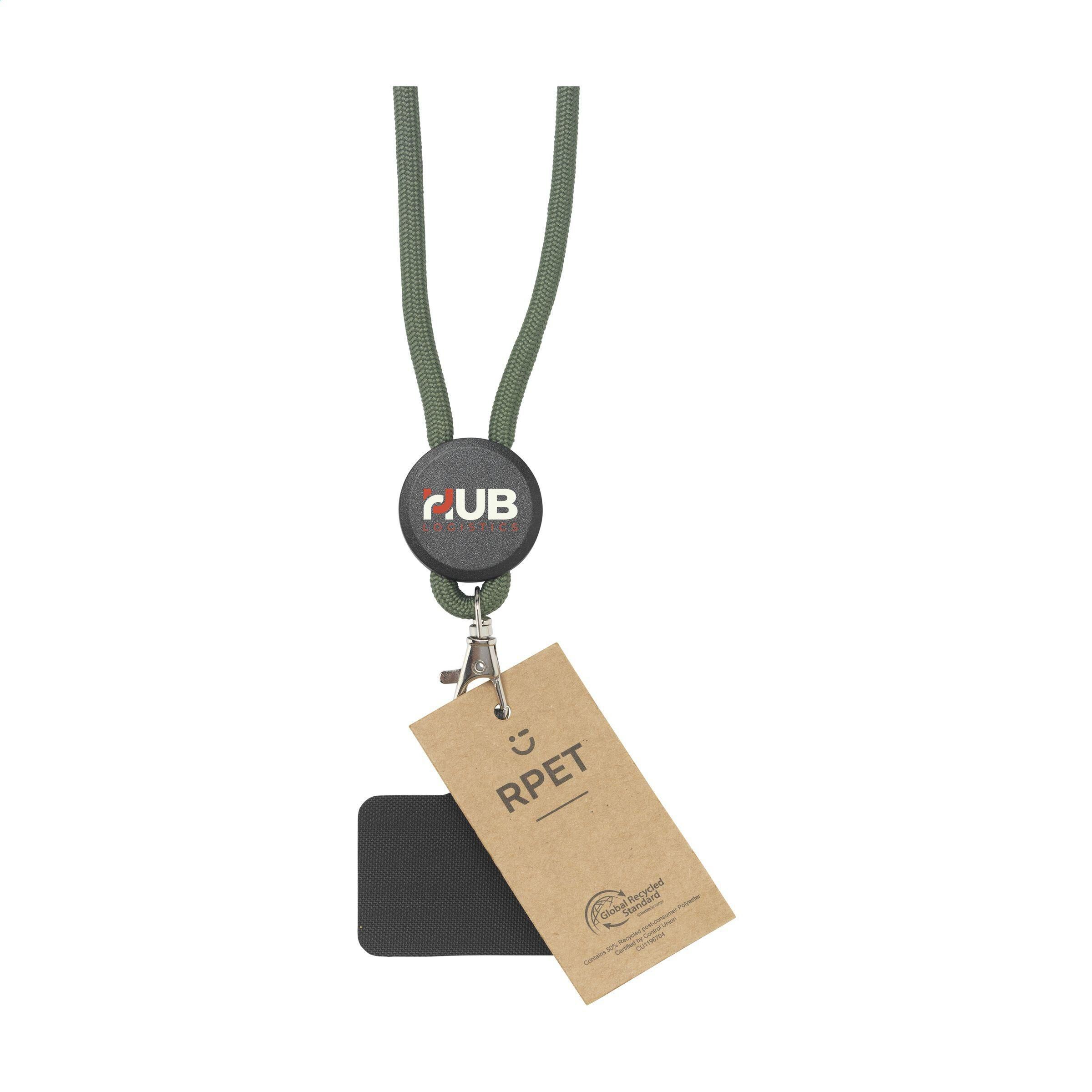 Lace Lanyard GRS RPET 0,5 cm Handy-Schlüsselband - armeegrün-462