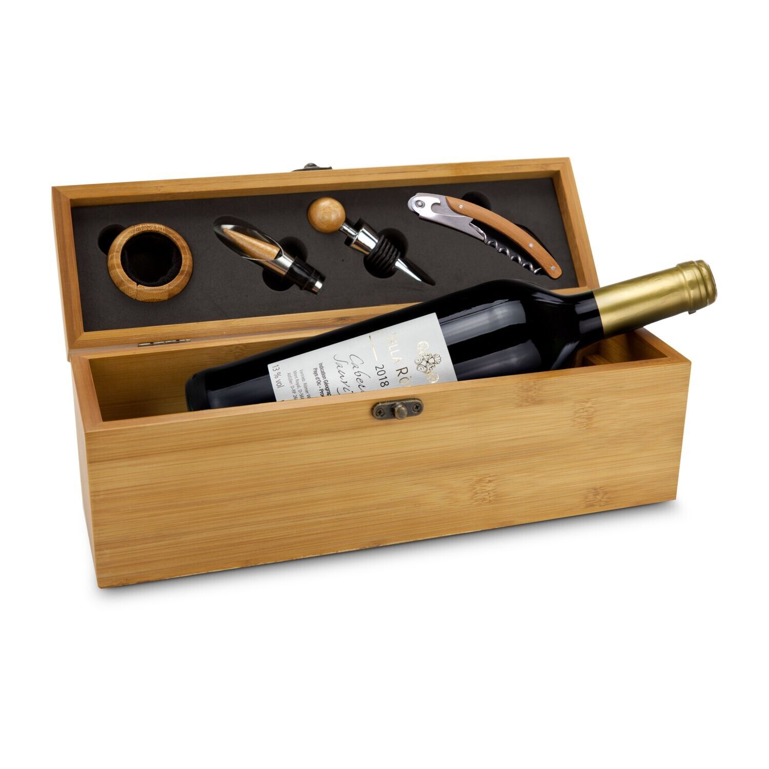 Geschenkset Wein in Bambuskiste-914