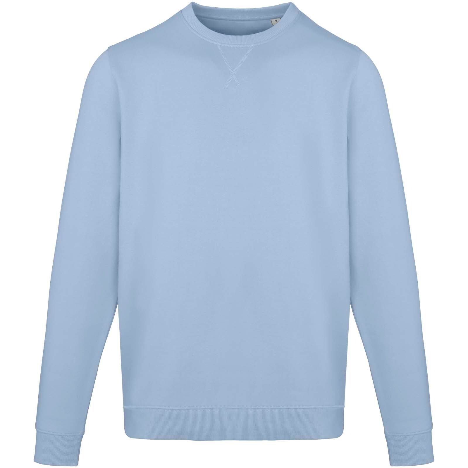 Jasper 280 g/m² Pullover mit Rundhalsausschnitt aus recycelter Bio Baumwolle (OCS), unisex - nebelblau-690