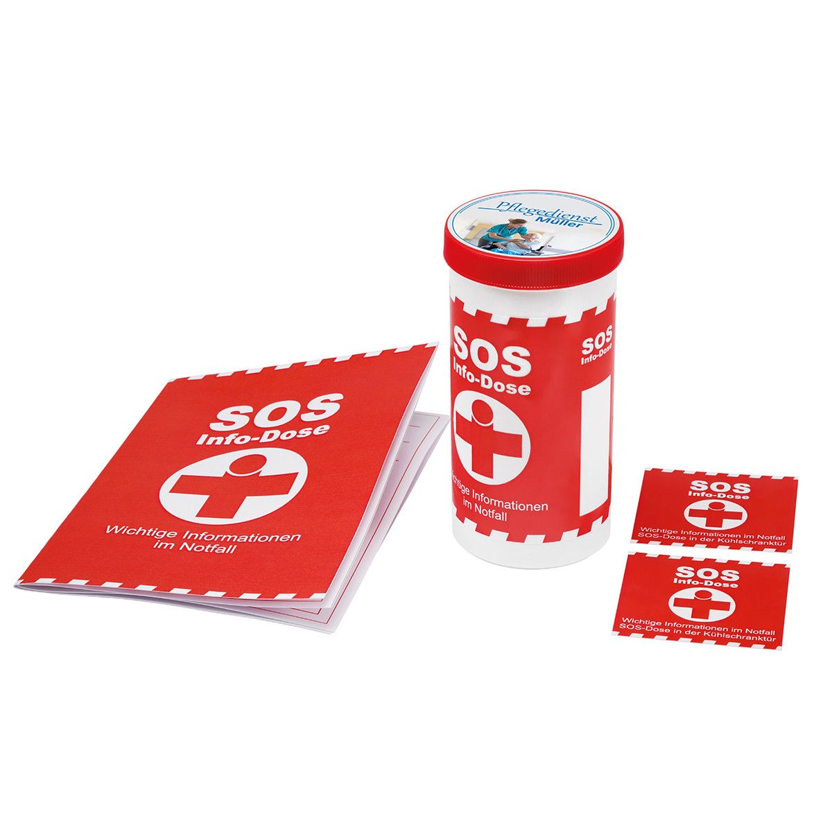 SOS-Info-Dose - weiß, rot-138
