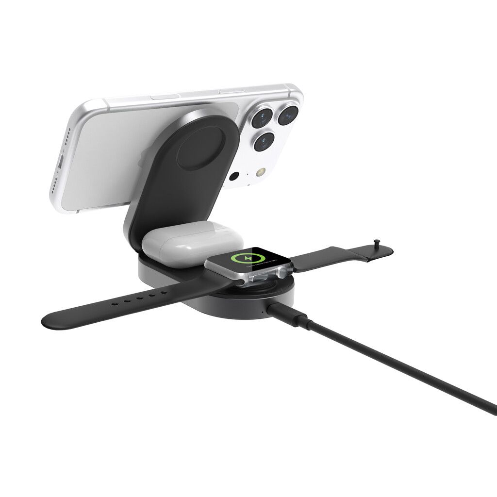Quantum Ultra-Fast 3-in-1 25W faltbarer Wireless Charger - grau-84