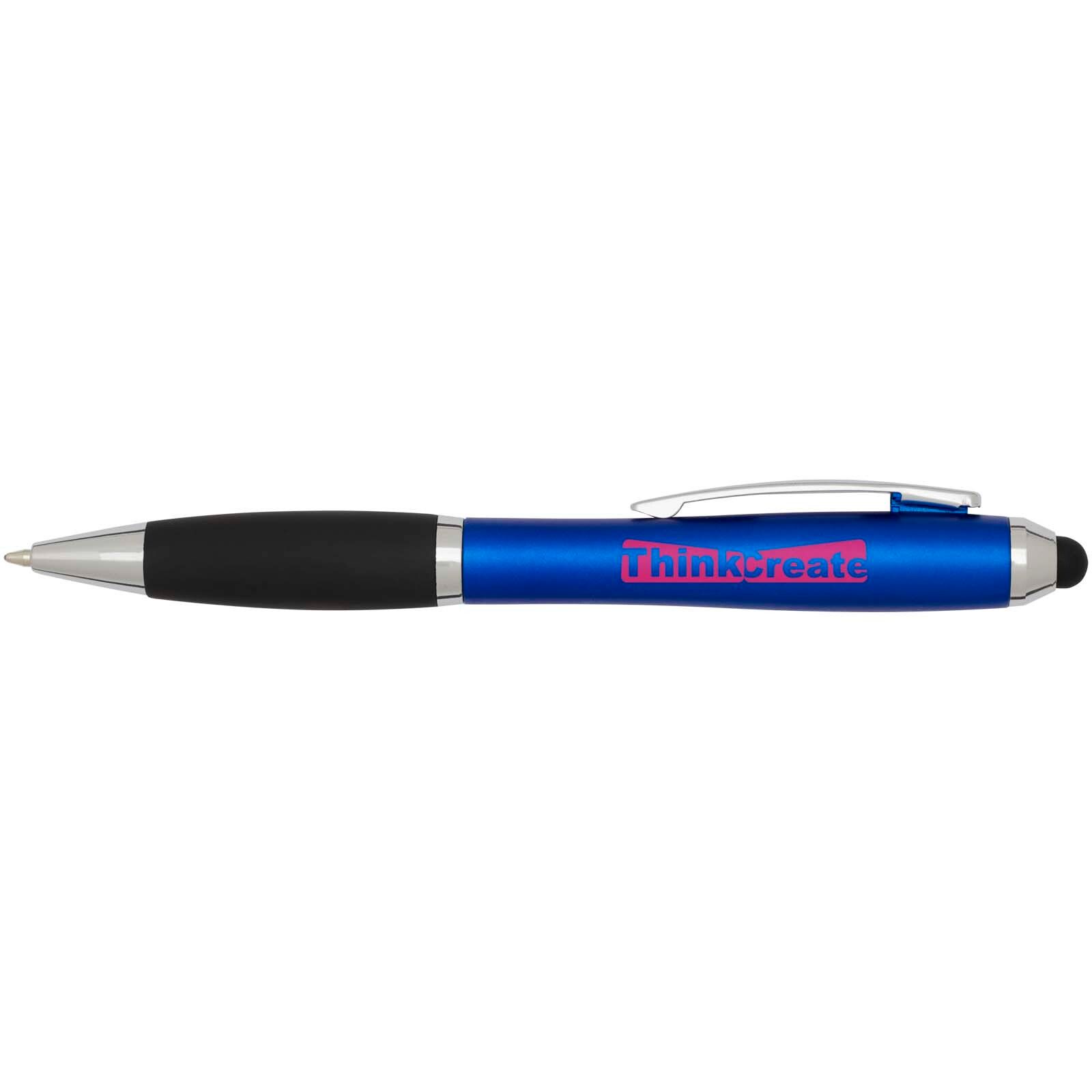 Nash RCS Stylus Kugelschreiber aus recyceltem Kunststoff mit farbigem Schaft und schwarzem Griff (blaue Tinte) - royalblau-818