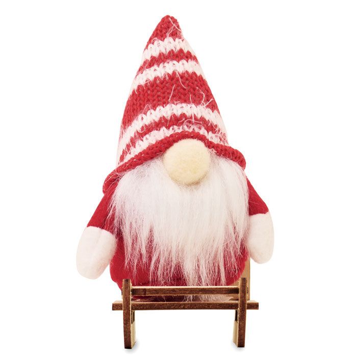 Wichtel auf Holzschlitten FROSTY SLEIGH - rot-522