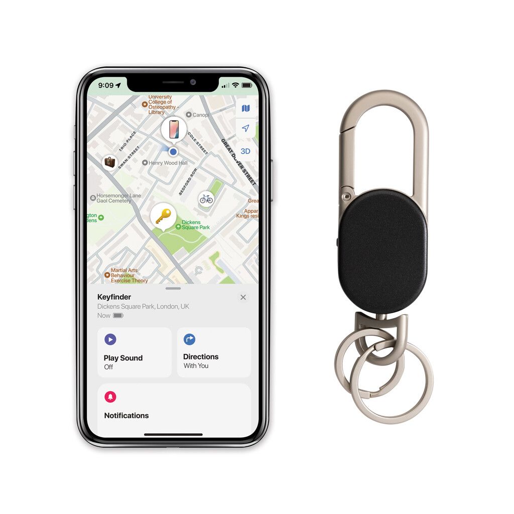Schlüsselanhänger Keyfinder mit weltweiter Ortung und USB-C - schwarz-483