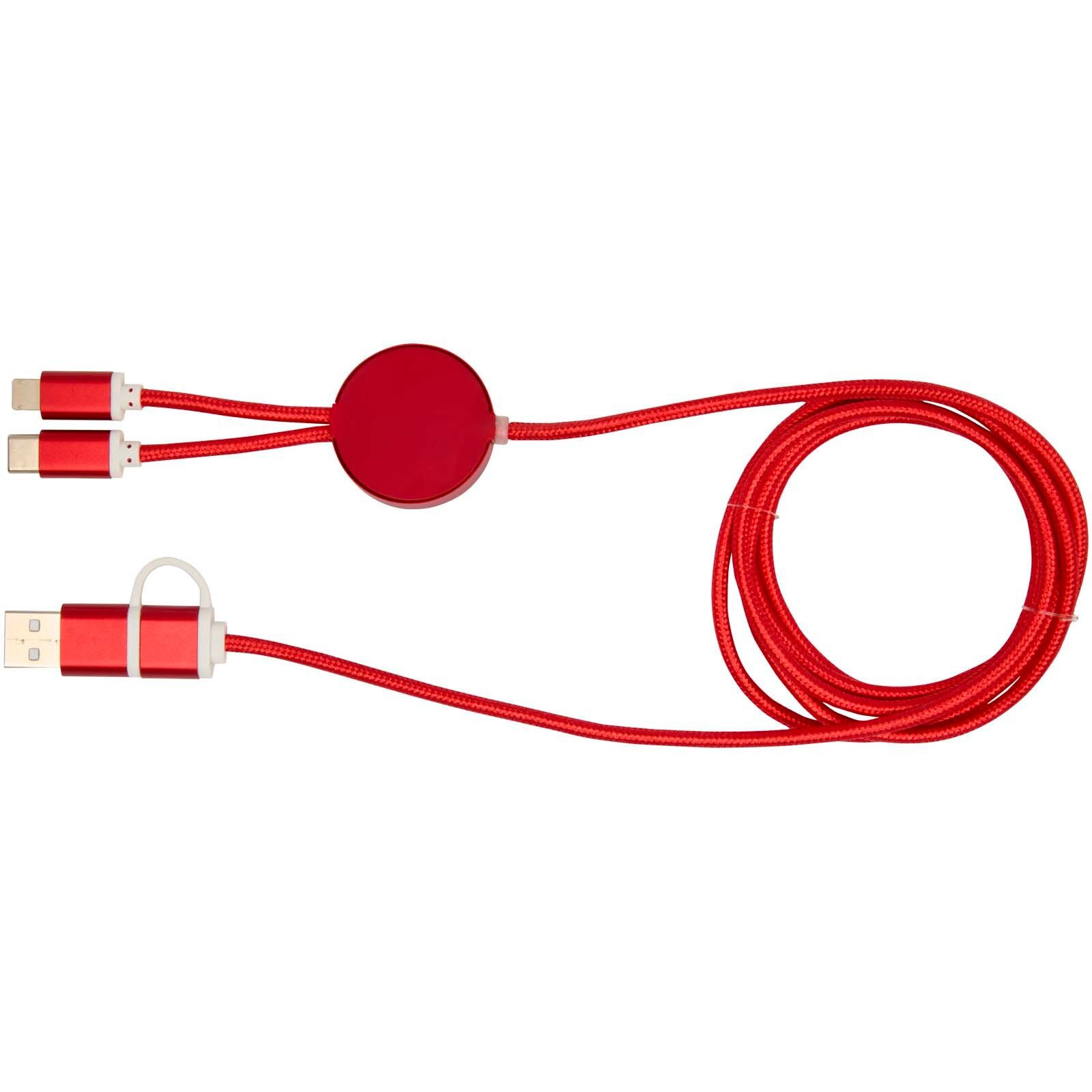 Alasia 150 cm 5-in-1 Kabel aus recyceltem Kunststoff für Datenübertragung und 27W Schnellladung - rot-557