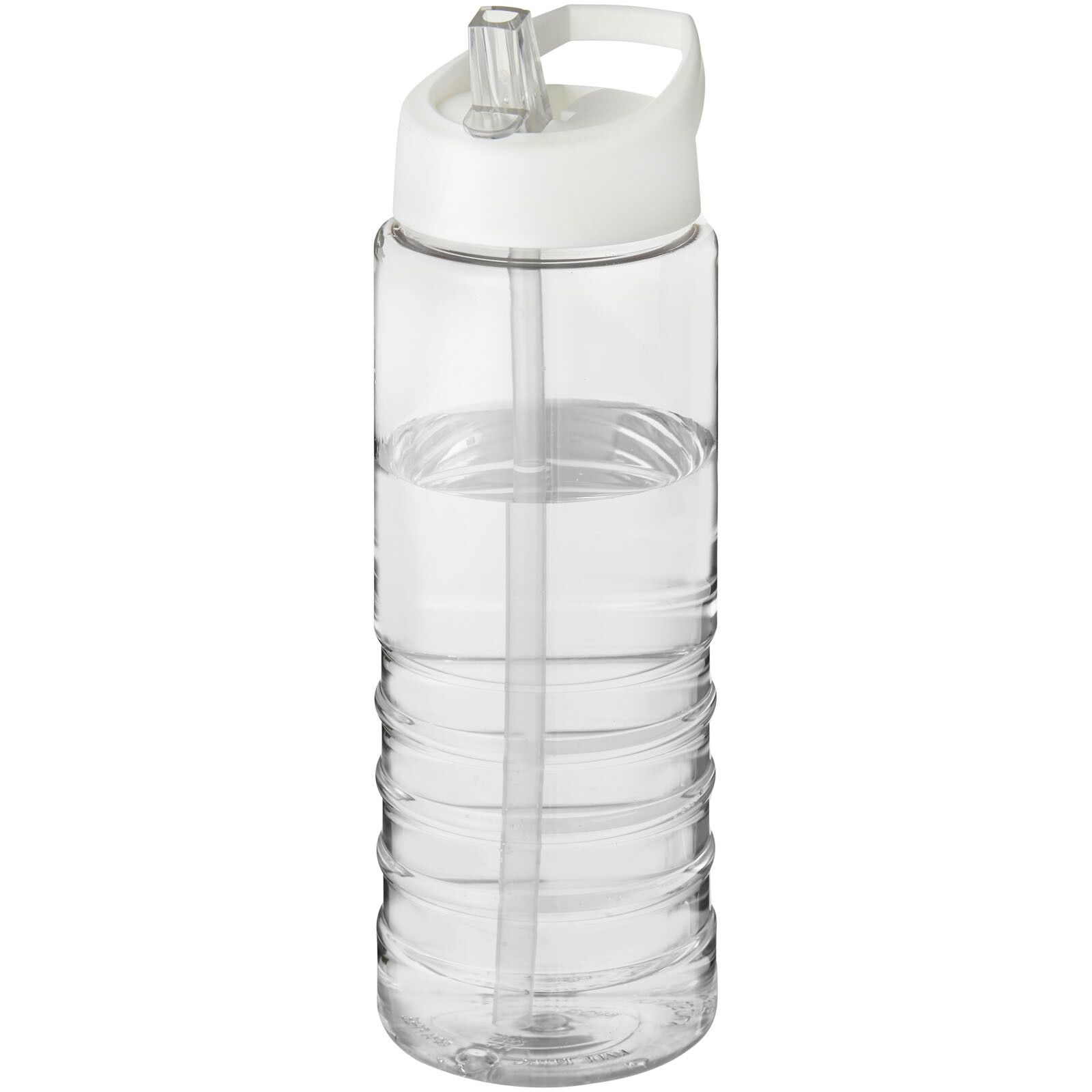 H2O Active Treble 750 ml Sportflasche mit Ausgussdeckel - transparent -  weiss-356