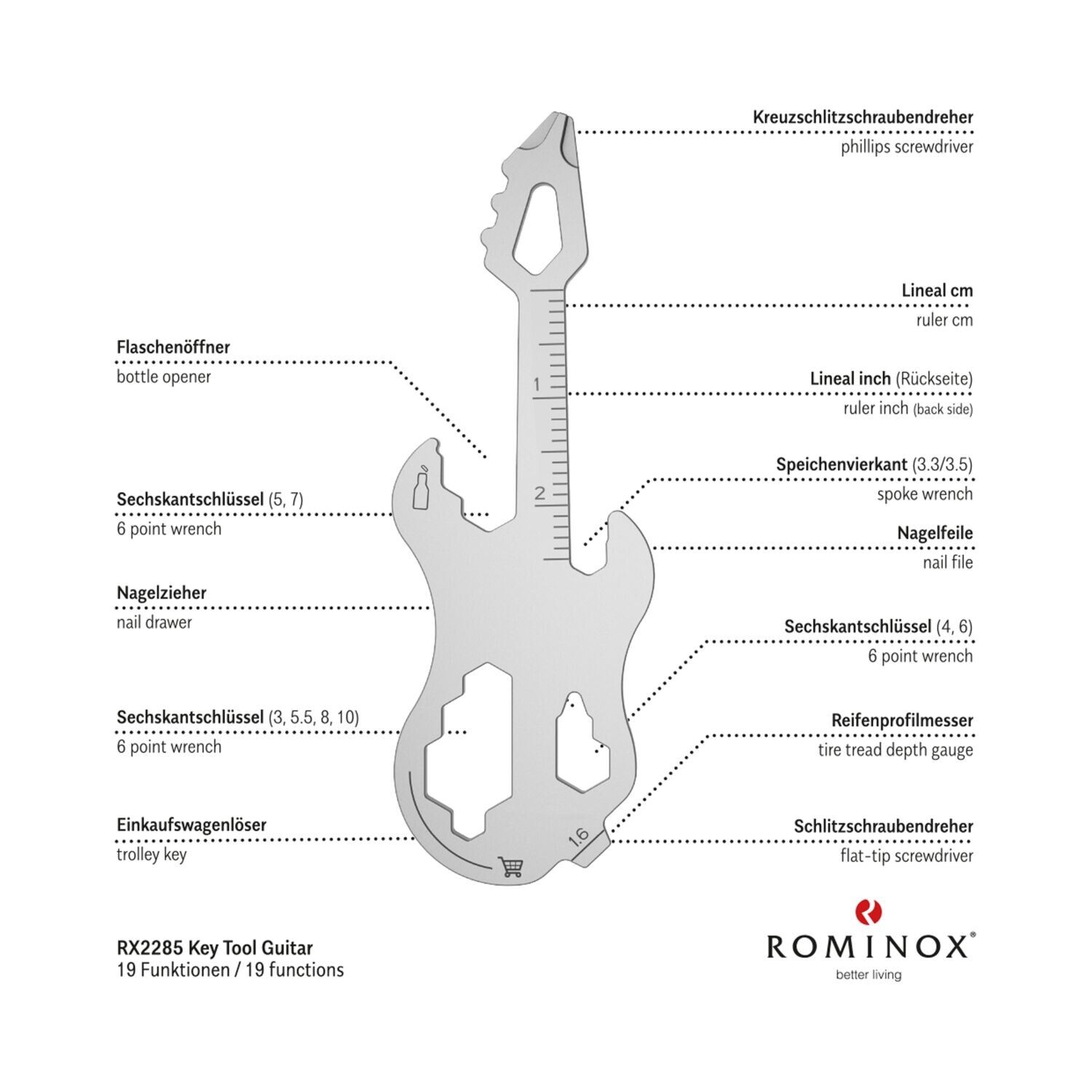 ROMINOX® Key Tool im Motiv-Mäppchen Merry Christmas - Key Tool Guitar-312