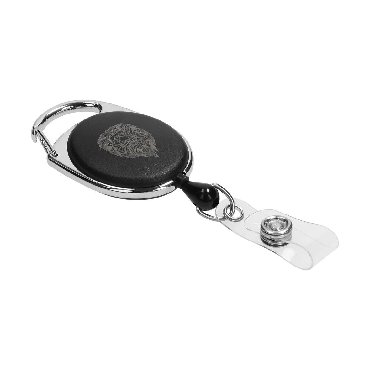 Ausweishalter Badge - schwarz - silber-649