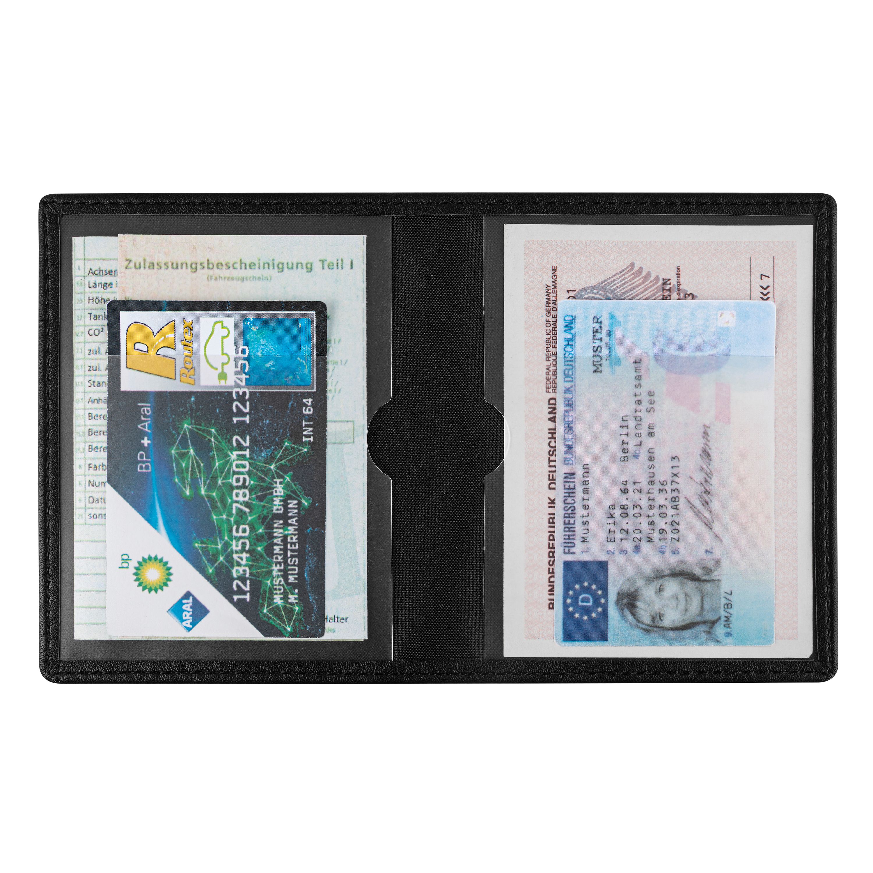 Blackmaxx® Führerscheintasche "CraftClassic" - schwarz-732