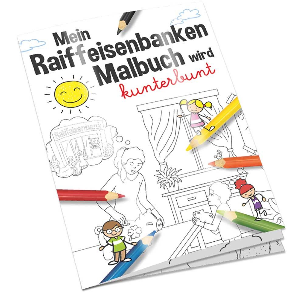 Malbuch / Mal-Set A6 - Raiffeisenbanken - Malset mit individuellen Vorder- und Rückseiten-209