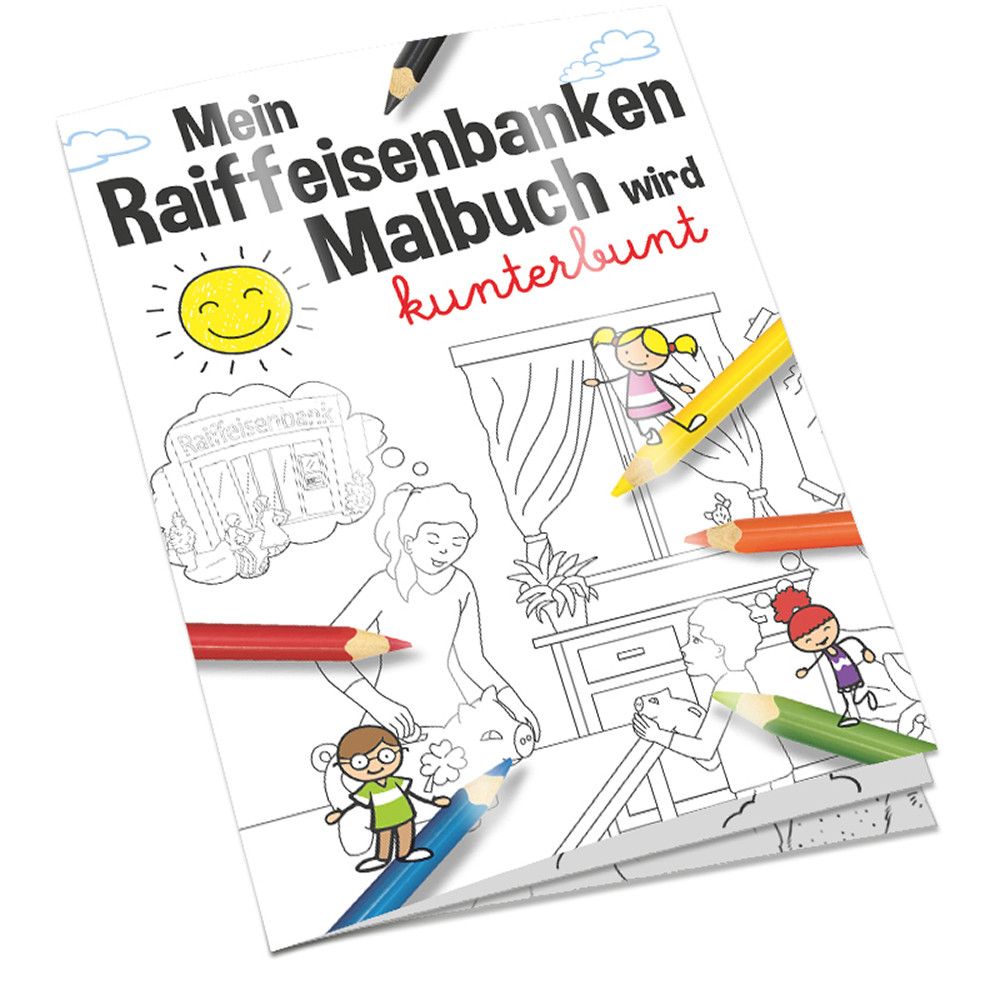 Malbuch / Mal-Set A6 - Raiffeisenbanken - Malset mit individuellen Vorder- und Rückseiten-209