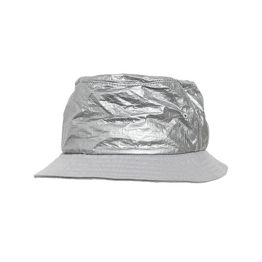 Crinkled Paper Bucket Hat - silver-858