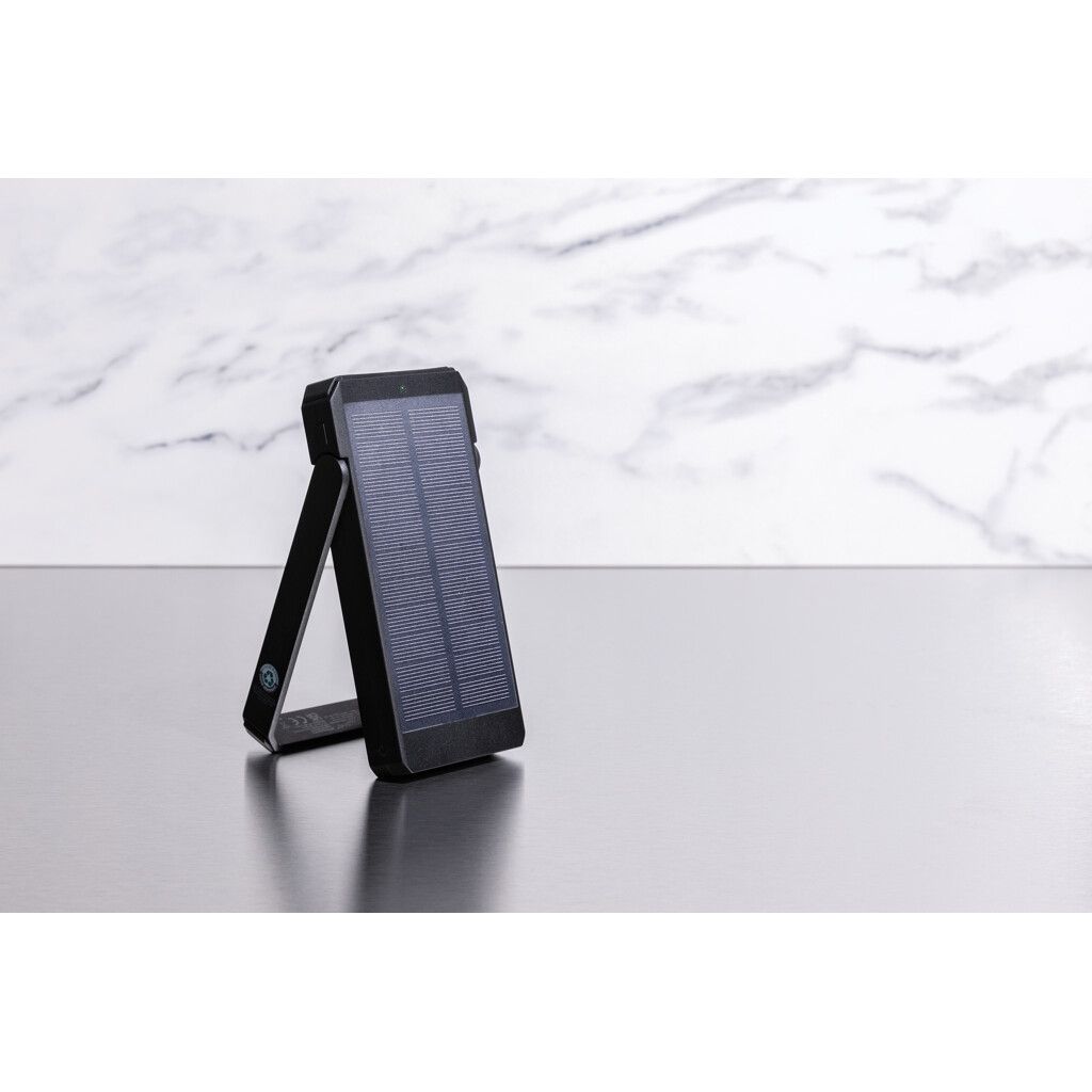 Skywave 10000mAh Solarpowerbank aus RCS recycelt. Kunststoff - schwarz-435