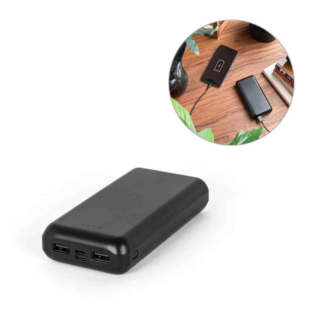LEAKEY 20 Powerbank 20'000 mAh aus recyceltem ABS (100% rABS) - schwarz-653