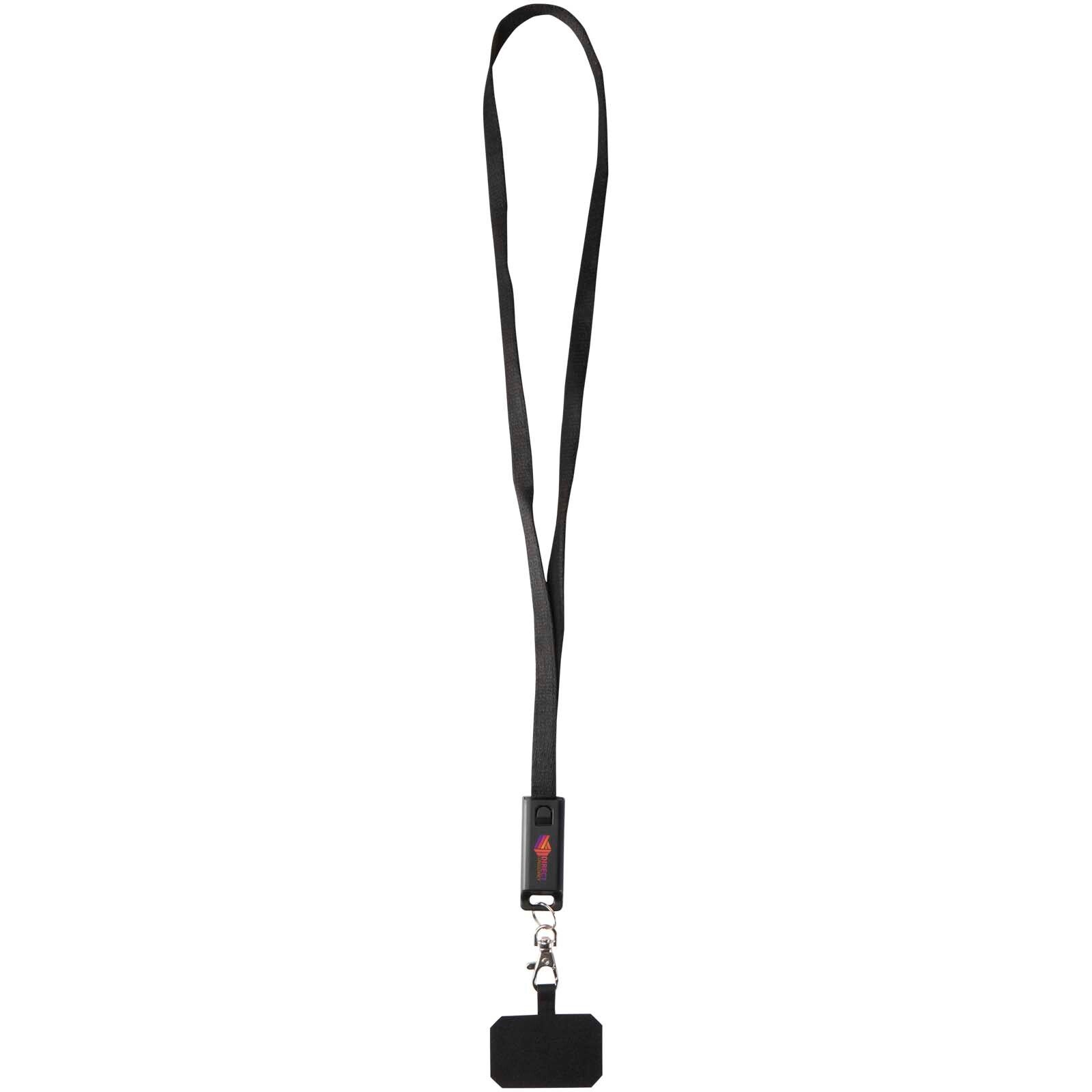 Franz 5 in 1 Lanyard Kabel  Kunststoff für Smartphones mit integrierter Datensynchronisierung und 65 W Schnellladefunktion - schwarz-329