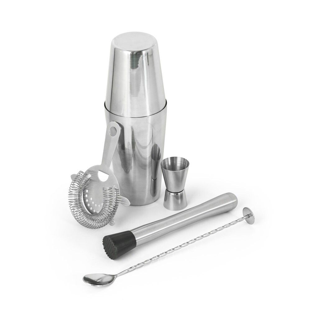 BRAMBLE Cocktail-Set aus Edelstahl bestehend aus 6 Teilen - silber-827