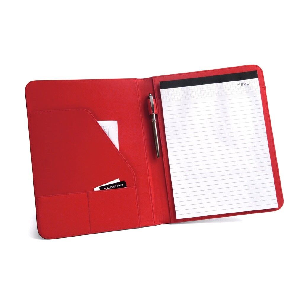 FITZGERALD A4 Schreibmappe aus PU 800D mit linierter Schreibblock - rot-90