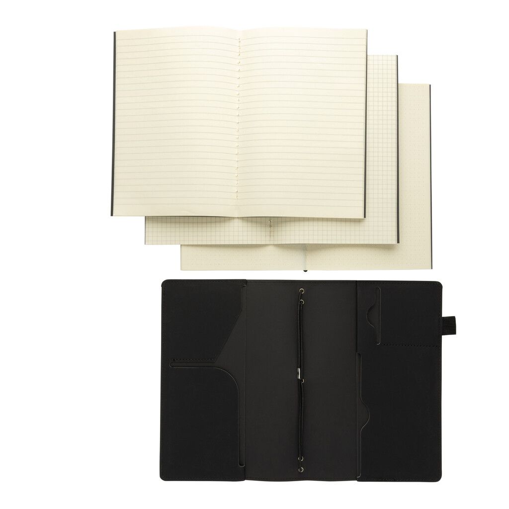Daily Notes Binder 3-in-1 PU-Notizbuch zum Nachfüllen - schwarz-453
