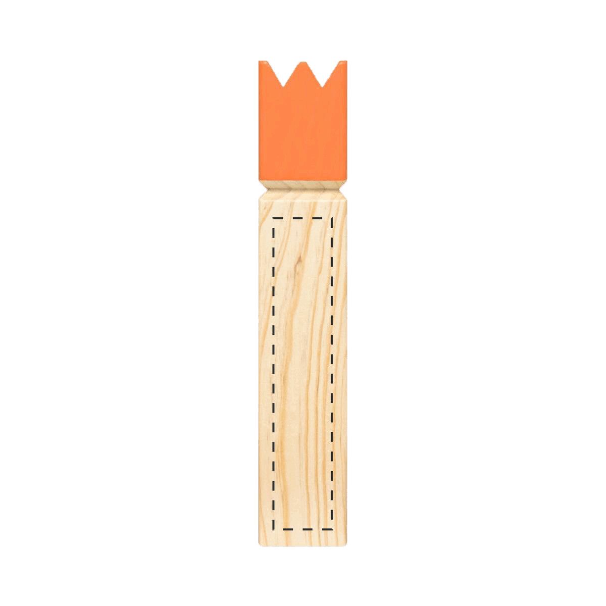 Veredelungsposition auf dem Holzblock mit der orangen Krone