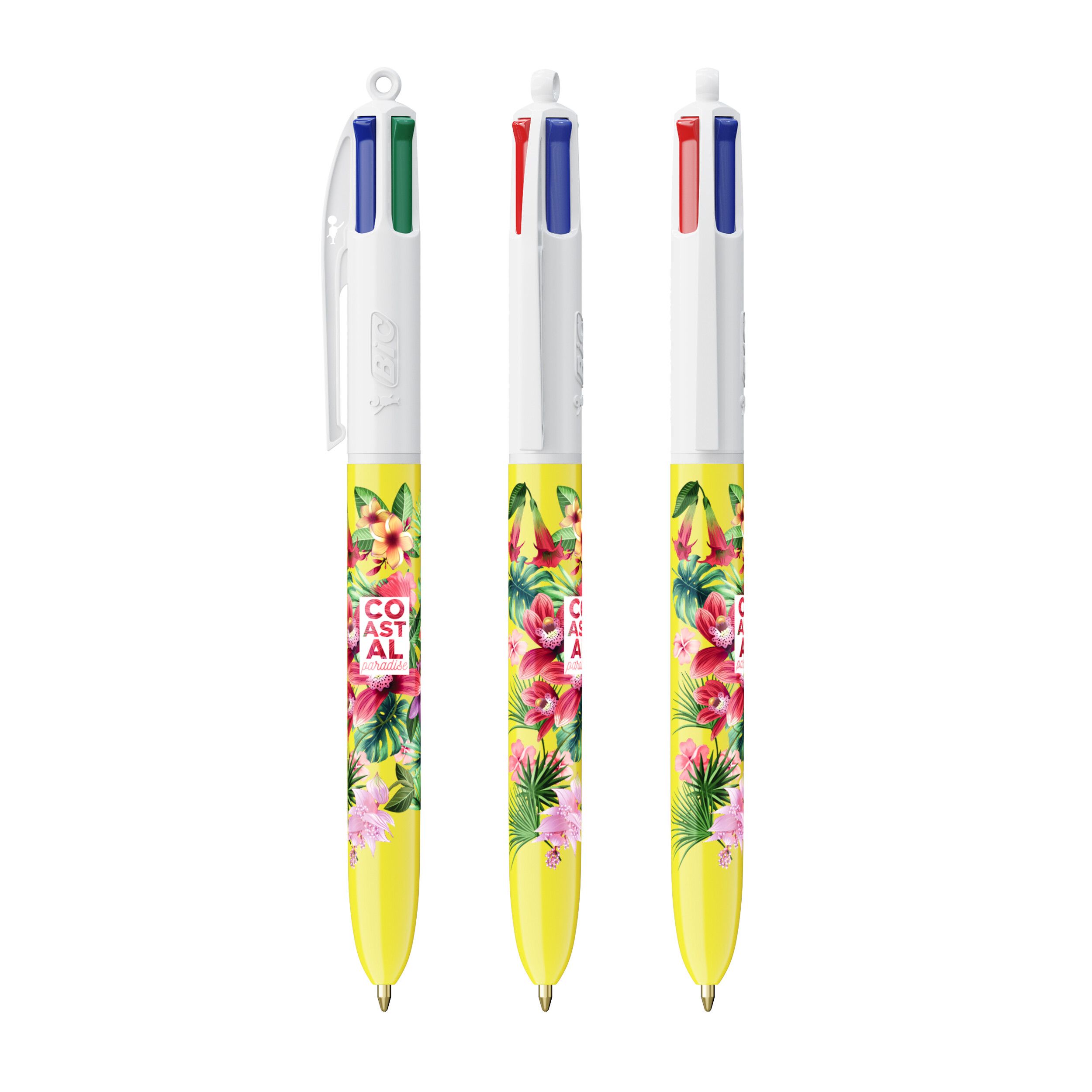 BIC® 4 Colours® Kugelschreiber - weiß - gelb-409