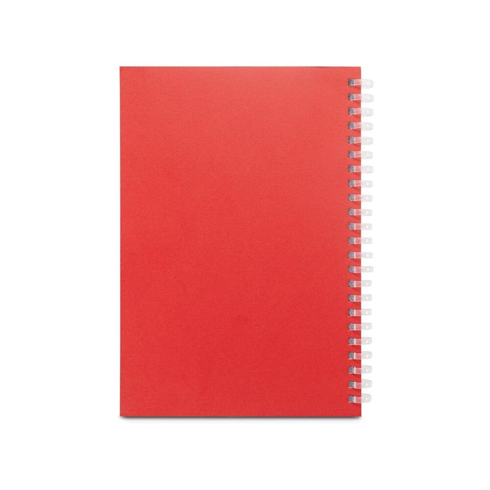 SCHILLER Notizblock A5 mit flexiblem Cover, hergestellt aus 100 % Recyclingpapier - rot-369