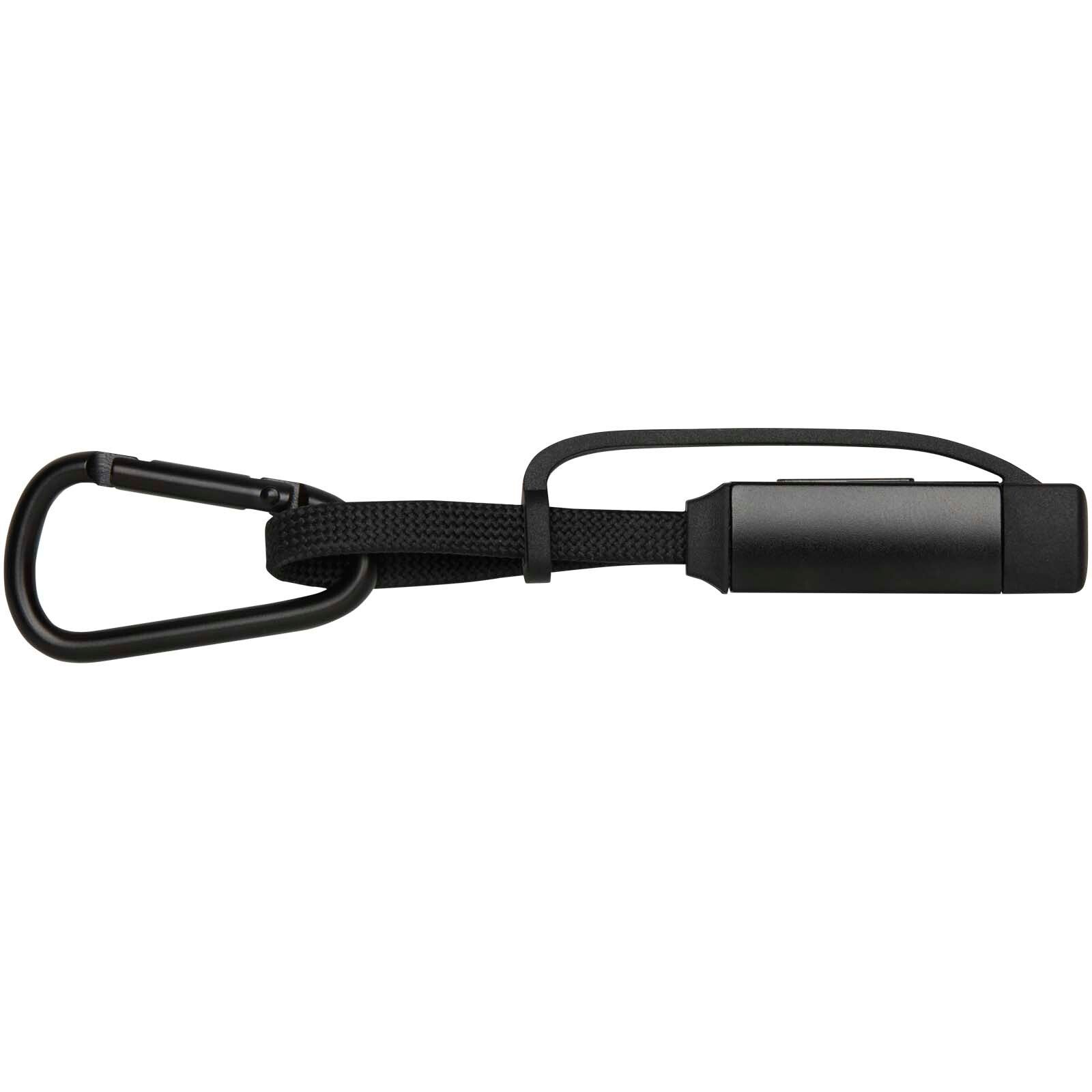 Algieba 65 W 3-in-1-Ladekabel aus recyceltem Aluminium mit Karabiner - schwarz-512