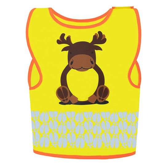 Children's Safety Vest Funtastic Wildlife CO² Neutral - moose yellow-122